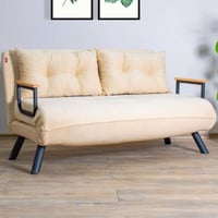 Sando 2-zits slaapbank | Metalen frame | Crème