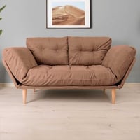 Nina 3-zits slaapbank | Metalen frame | Lichtbruin