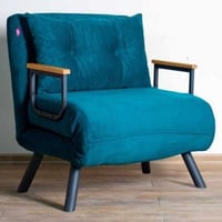 Sando 1-zits slaapbank | Metalen frame | Petrolgroen