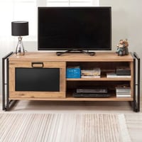 TV-meubel Sapphire | Melamine coating | Metalen frame | Atlantic Pine Zwart