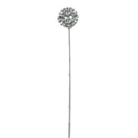 Tak bal strass plastiek blinkend zilver
