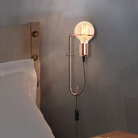 Opviq Metalen Wandlamp | 9x15 cm | 30 cm Hoogte | Aan/Uit Schakelaar | 100 cm Kabel | E27 Stopcontact | Koper