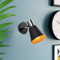 Opviq Wandlamp | Metalen Behuizing | IP20 | Zwart Nikkel