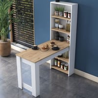 JA102 Keukentafel | 100% MELAMINE | Walnoot, Wit