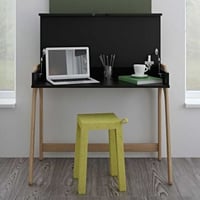 Bureau Aura 94cm - zwart/eik
