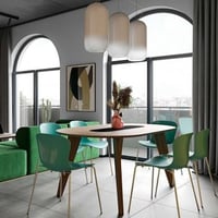 Eettafel Lago 180x100 - walnoot/zwart