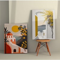 Novato Decoratief canvas schilderij (2 stuks) | Houten lijst | 50 x 70 cm