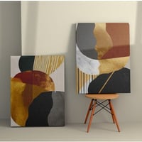 Novato Decoratief canvas schilderij (2 stuks) | Houten lijst | 70 x 100 cm