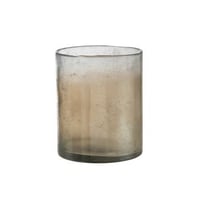 Windlicht smokey cilinder glas beige large