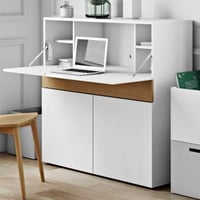 Bureau/opbergkast Fox 110cm - wit/eik