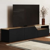 Tv-meubel Verabelle-zwart/lichte eik