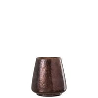 Theelichthouder conisch glas bruin