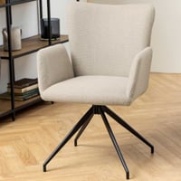 Eetkamerstoel Laura - draaibaar - beige stof