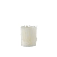 T-lichthouder veren glas creme small