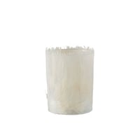 T-lichthouder veren glas creme large