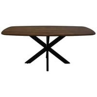 Eettafel Stellan - 220x110x76cm - mangohout/zwart metaal