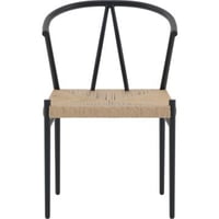 Eetkamerstoel Alfons Venture Design - Staal & Rotan - 58x74x55 cm - Zwart