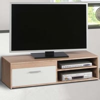 Tv-meubel Gamba 120cm met 1 deur - eik/wit 