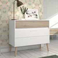 Ladekast Hardy 91cm met 3 lades - wit/eik 