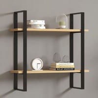 Buba Wandplank | 100% MELAMINE | Saffier Eiken, Zwart