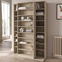 Boekenkast Bento - 117x44x179cm - met schuifdeel - Kronberg eik