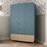 Kledingkast Firmiana | 127,8 x 49,7 x 203,4 cm | Blauw