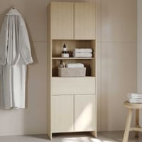 Kolomkast Poema - 64x33x185cm - 4 deuren & 1 lade - eik