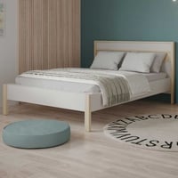Tweepersoonsbed Heva - 140x190/200cm - wit/eikdecor