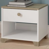 Nachtkastje Liva-Kronberg eik/mat wit