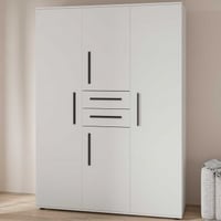 Kledingkast Versatil - 135x50x188cm - 4 deuren & 2 lades - wit