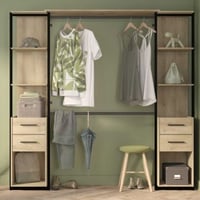 Open kledingkast Mono - 210x42x204cm - eikdecor/zwart