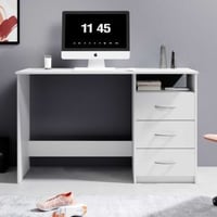 Bureau Adriano 123cm met 3 lades - wit 