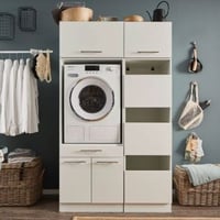 Wasmachinekastcombinatie Laundreezy | 118 x 68 x 200 cm | Wit