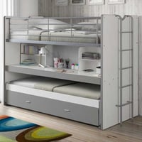 Hoogslaper Bonny 80 met bureau en bedlade - grijs