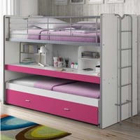 Hoogslaper Bonny 80 met bureau en bedlade - fuchsia