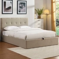 Tweepersoonsbed Corbi met opbergruimte 140x200 - zand