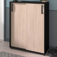 Bijzetkastje Celestia met 2 schuifdeuren - eikdecor/zwart