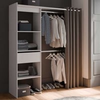 Kledingkast Chicago - 50x113,80x191,50 cm - Wit/spaanplaat 