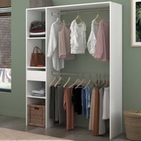 Kledingkast Botan 140cm, 1 lade & 3 legplanken & 1 kledingroede - wit