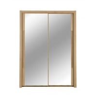 Kledingkast Cody 153cm met 2 schuifdeuren & spiegel - helvezia eik