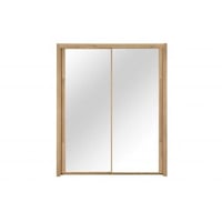 Kledingkast Cody 183cm met 2 schuifdeuren & spiegel - helvezia eik