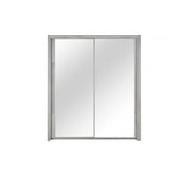 Kledingkast Cody 199cm met 2 schuifdeuren & spiegel - lichtgrijze eik