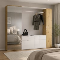 Kledingkast Projekt X Emob - Artisan Oak en Wit - 212x193x34cm