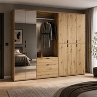 Kledingkast Projekt X Emob - Artisan Oak - 213x193x34 cm - Modern