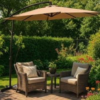 Parasol Menorca Ø300 met kruisvoet – taupe