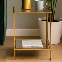 Bijzettafel | 39 x 39 x 55 cm | Goud-design