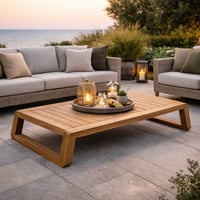 Salontafel voor buiten London Gescova - Teakhout - 140x80cm - Bruin