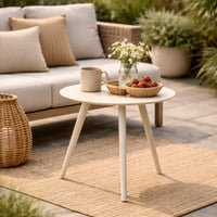 Bijzettafel Burnie Gescova - Aluminium - Ø48x48cm - Beige