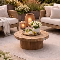 Salontafel Noah Tuin Gescova - Teakhout Ø60x25cm - Bruin