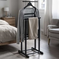 Kledingrek met broekenhanger | Zwart design